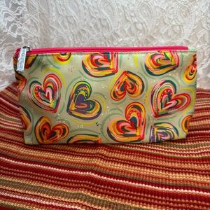 Clinique Love Hearts Mint Green Makeup Cosmetics Bag - NWOT